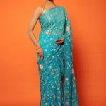 Sky Pure Chiffon Saree | All Over Aari Kardana & Sequin Work | Jaipurio Designer Collection